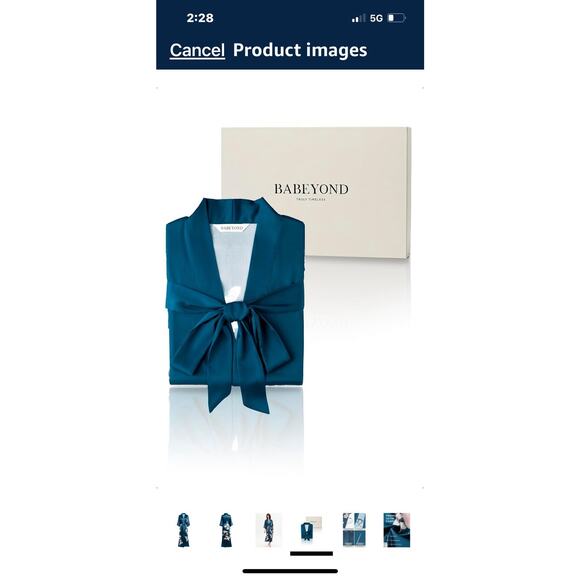 BABEYOND Kimono Robe Cover up with Box Long Floral Satin Sleepwear Silky Bathrob - Picture 4 of 16